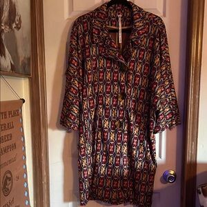 Uncle Frank Multicolor Long Sleeve light jacket/duster size lg